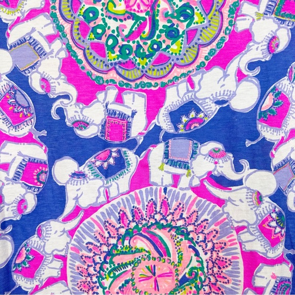 Lilly Pulitzer Girls Elephant Pattern 3/4 Length Sleeve Dress - Picture 4 of 8